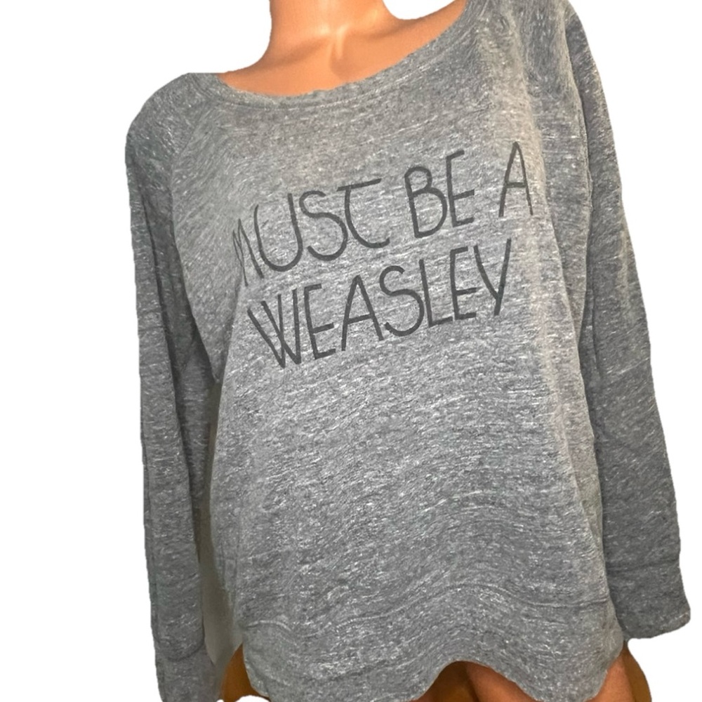 Harry Potter MUST BE A WEASLEY Women’s Sweatshirt 2XL Gray
